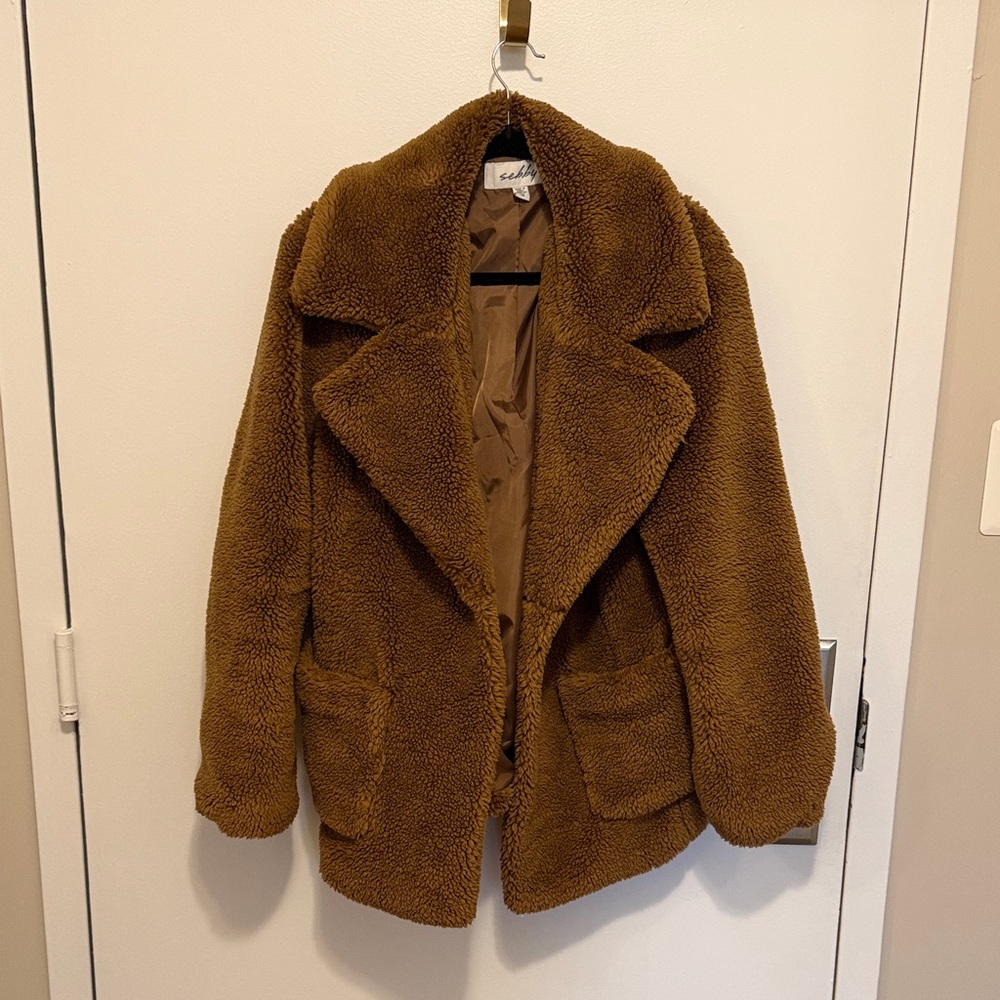Sebby Brown Teddy Coat